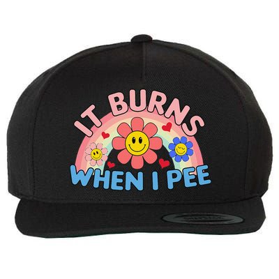 Oddly Specific Meme It Burns When I Pee Inappropriate Adult Wool Snapback Cap