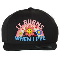 Oddly Specific Meme It Burns When I Pee Inappropriate Adult Wool Snapback Cap