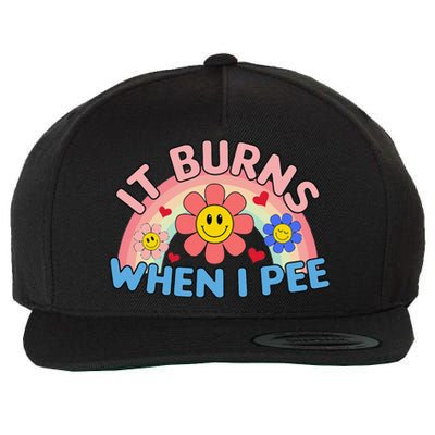 Oddly Specific Meme It Burns When I Pee Inappropriate Adult Wool Snapback Cap