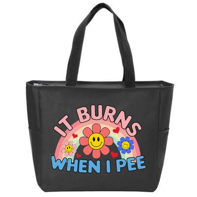 Oddly Specific Meme It Burns When I Pee Inappropriate Adult Zip Tote Bag