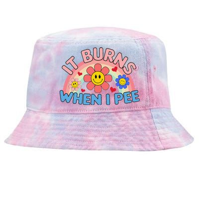 Oddly Specific Meme It Burns When I Pee Inappropriate Adult Tie-Dyed Bucket Hat