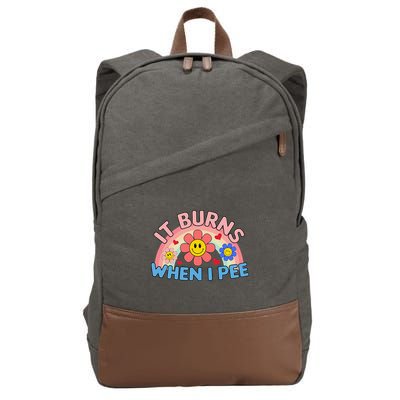 Oddly Specific Meme It Burns When I Pee Inappropriate Adult Cotton Canvas Backpack
