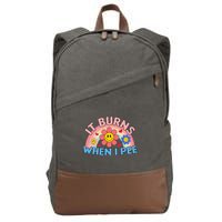 Oddly Specific Meme It Burns When I Pee Inappropriate Adult Cotton Canvas Backpack