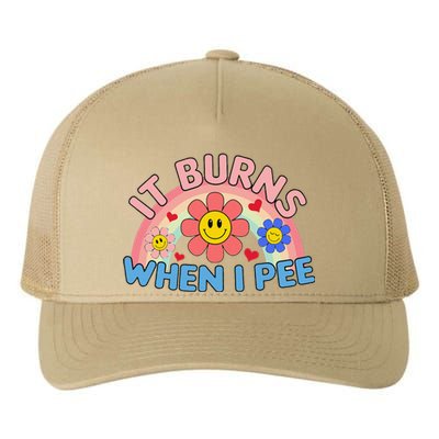 Oddly Specific Meme It Burns When I Pee Inappropriate Adult Yupoong Adult 5-Panel Trucker Hat