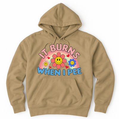 Oddly Specific Meme It Burns When I Pee Inappropriate Adult Hoodie