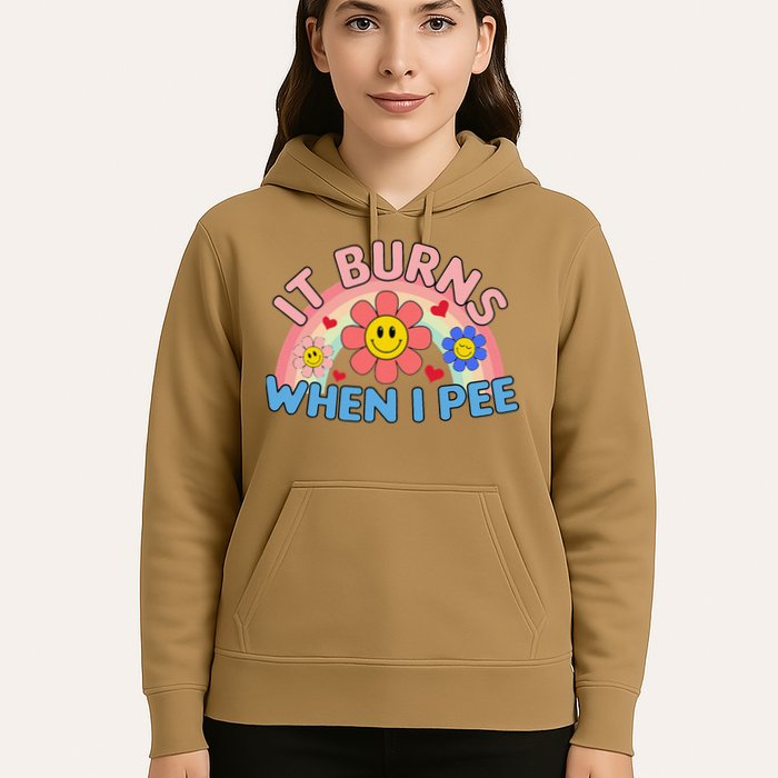 Oddly Specific Meme It Burns When I Pee Inappropriate Adult Hoodie