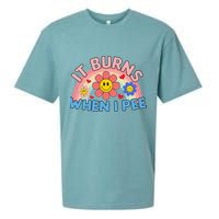 Oddly Specific Meme It Burns When I Pee Inappropriate Adult Sueded Cloud Jersey T-Shirt