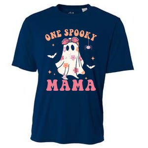 One Spooky Mama Retro Halloween Trick Or Treat Spooky Ghost Cooling Performance Crew T-Shirt