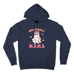 One Spooky Mama Retro Halloween Trick Or Treat Spooky Ghost Hoodie