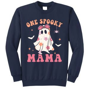 One Spooky Mama Retro Halloween Trick Or Treat Spooky Ghost Sweatshirt