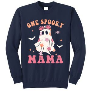 One Spooky Mama Retro Halloween Trick Or Treat Spooky Ghost Tall Sweatshirt