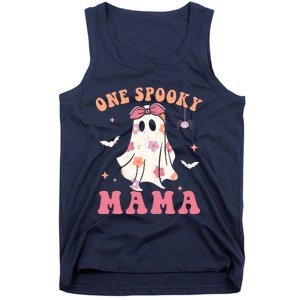 One Spooky Mama Retro Halloween Trick Or Treat Spooky Ghost Tank Top