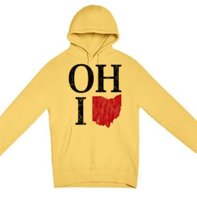 Ohio State Map Premium Pullover Hoodie