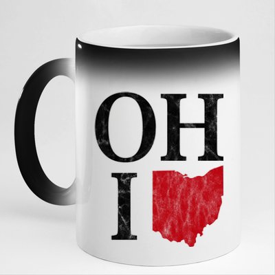 Ohio State Map 11oz Black Color Changing Mug