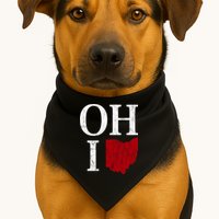 Ohio State Map USA-Made Doggie Bandana
