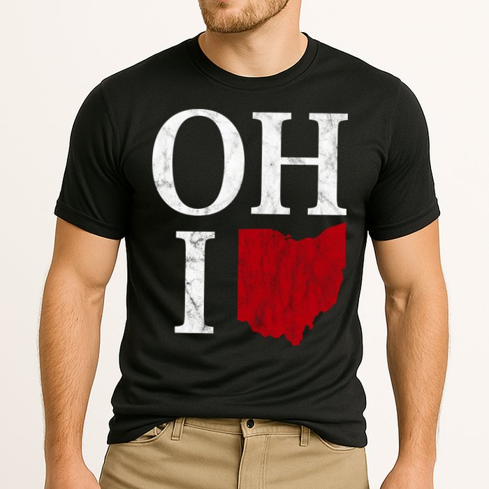 Ohio State Map Cooling Performance Crew T-Shirt