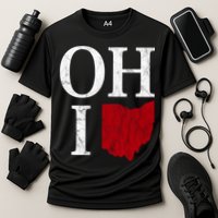 Ohio State Map Cooling Performance Crew T-Shirt