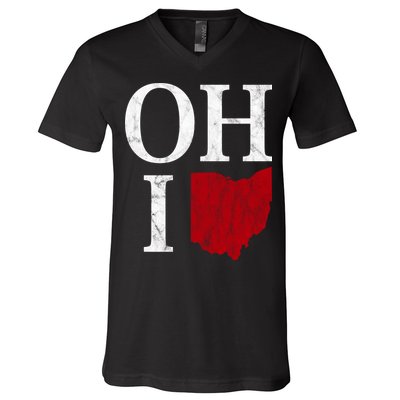 Ohio State Map V-Neck T-Shirt