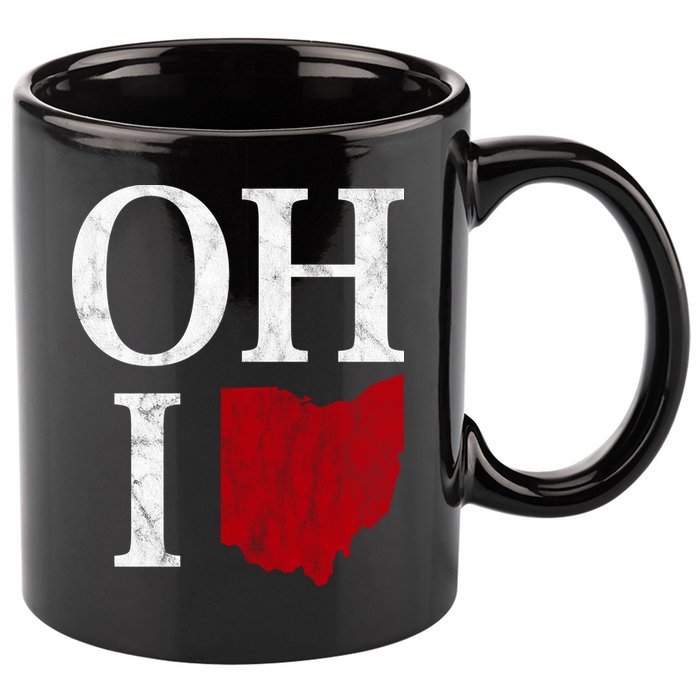 Ohio State Map 11oz C Handle Ceramic Mug