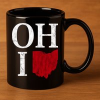 Ohio State Map 11oz C Handle Ceramic Mug