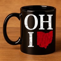 Ohio State Map 11oz C Handle Ceramic Mug