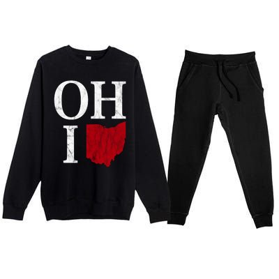 Ohio State Map Premium Crewneck Sweatsuit Set