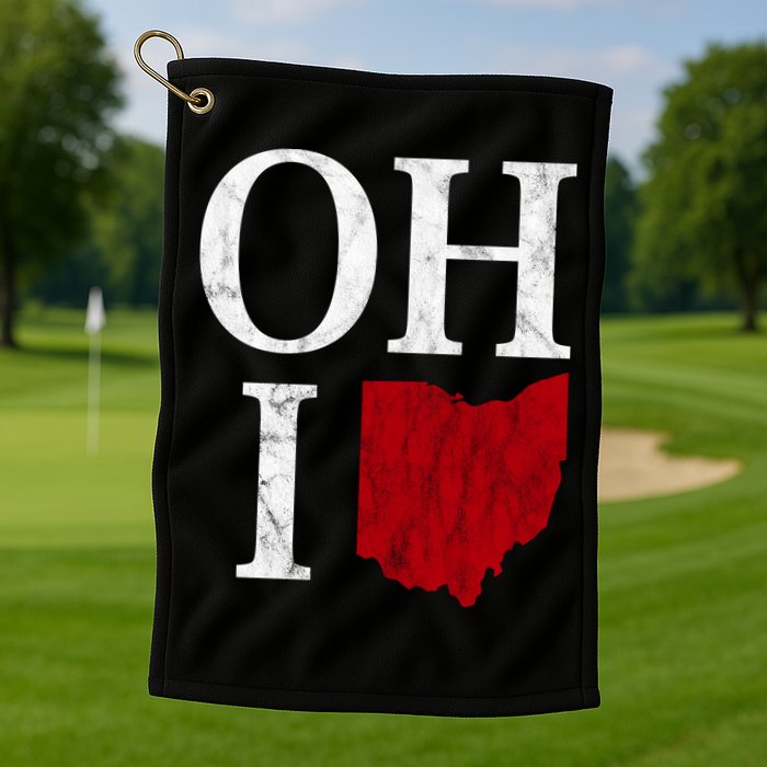 Ohio State Map Golf Towel