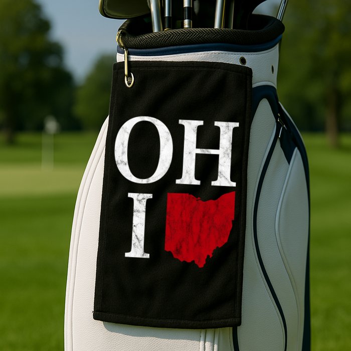 Ohio State Map Golf Towel