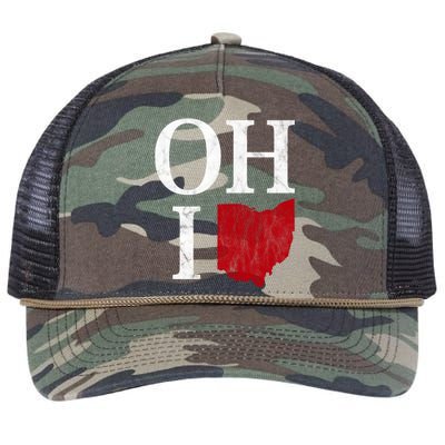 Ohio State Map Retro Rope Trucker Hat Cap