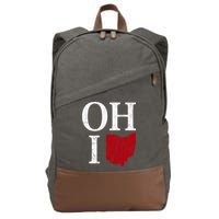 Ohio State Map Cotton Canvas Backpack