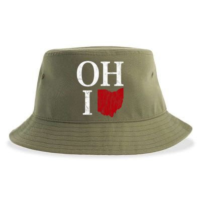 Ohio State Map Sustainable Bucket Hat