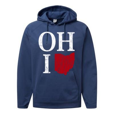 Ohio State Map Performance Fleece Hoodie