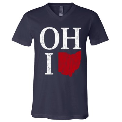 Ohio State Map V-Neck T-Shirt