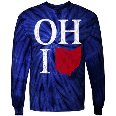 Ohio State Map Tie-Dye Long Sleeve Shirt