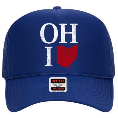 Ohio State Map High Crown Mesh Back Trucker Hat