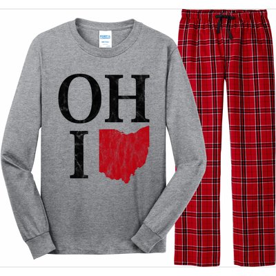 Ohio State Map Long Sleeve Pajama Set