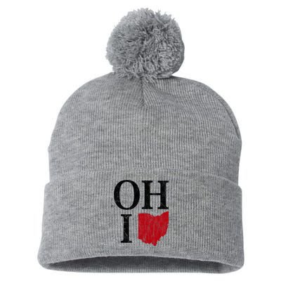 Ohio State Map Pom Pom 12in Knit Beanie