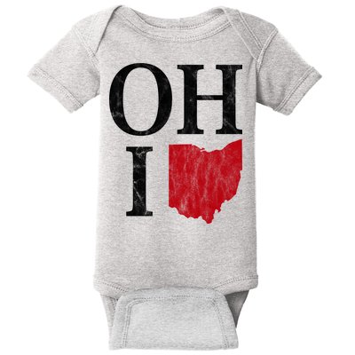 Ohio State Map Baby Bodysuit