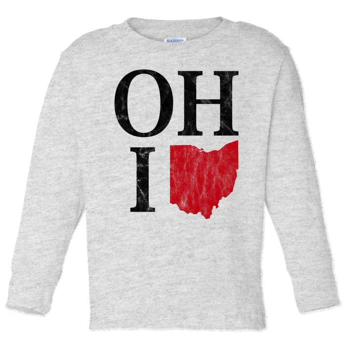 Ohio State Map Toddler Long Sleeve Shirt