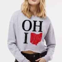 Ohio State Map Cropped Pullover Crew