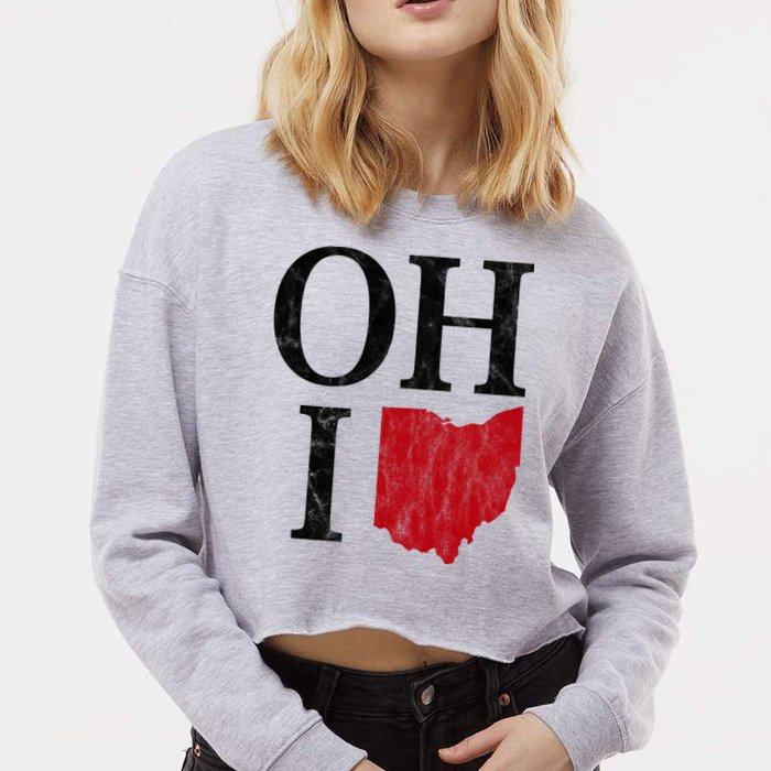 Ohio State Map Cropped Pullover Crew