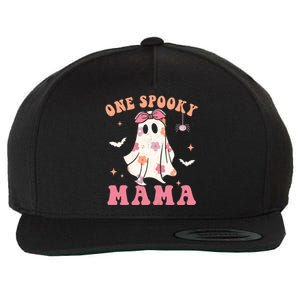 One Spooky Mama Retro Halloween Trick Or Treat Spooky Ghost Wool Snapback Cap