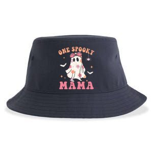 One Spooky Mama Retro Halloween Trick Or Treat Spooky Ghost Sustainable Bucket Hat