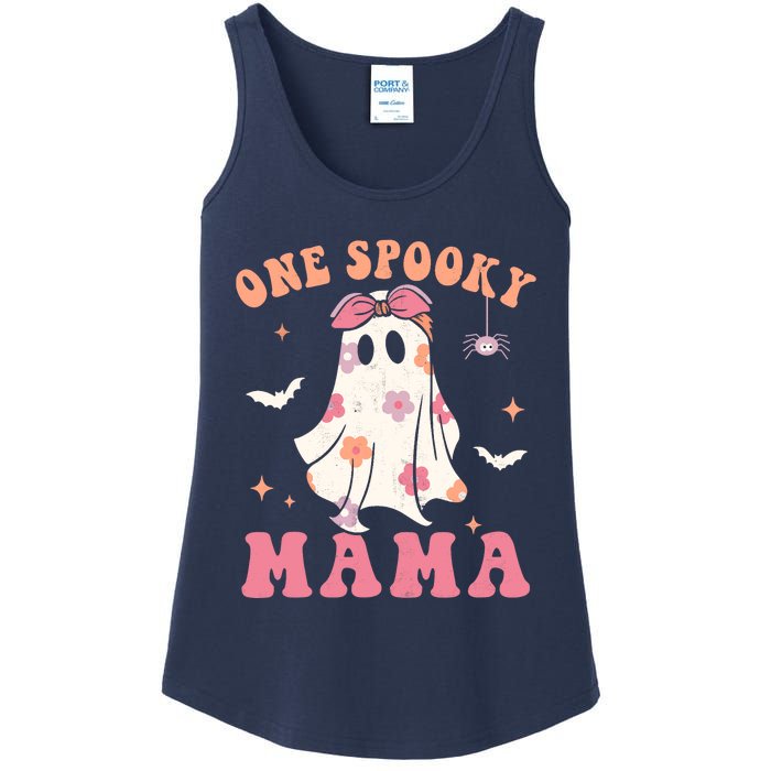 One Spooky Mama Retro Halloween Trick Or Treat Spooky Ghost Ladies Essential Tank