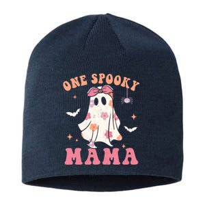 One Spooky Mama Retro Halloween Trick Or Treat Spooky Ghost Sustainable Beanie