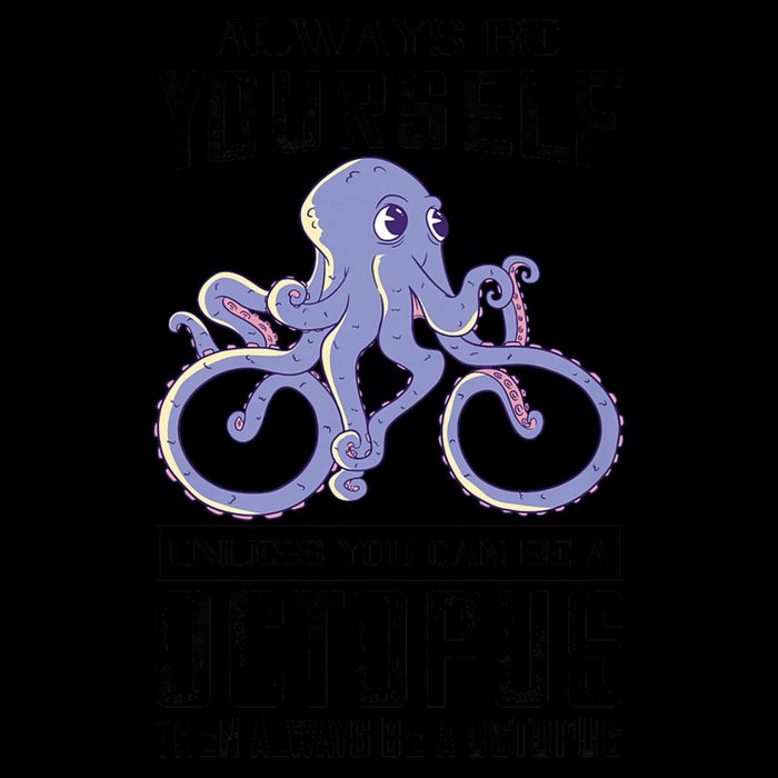 Octopus Sea Monster Cycling Always Be Yourself Cephalopod 7-Panel Snapback Hat