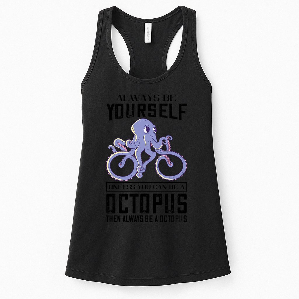 Octopus Sea Monster Cycling Always Be Yourself Cephalopod Womens Tank Top