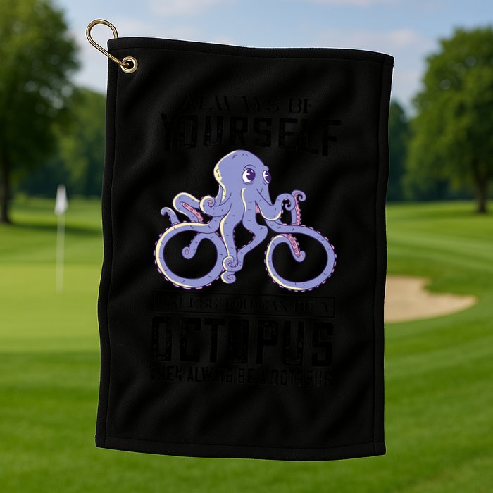 Octopus Sea Monster Cycling Always Be Yourself Cephalopod Golf Towel