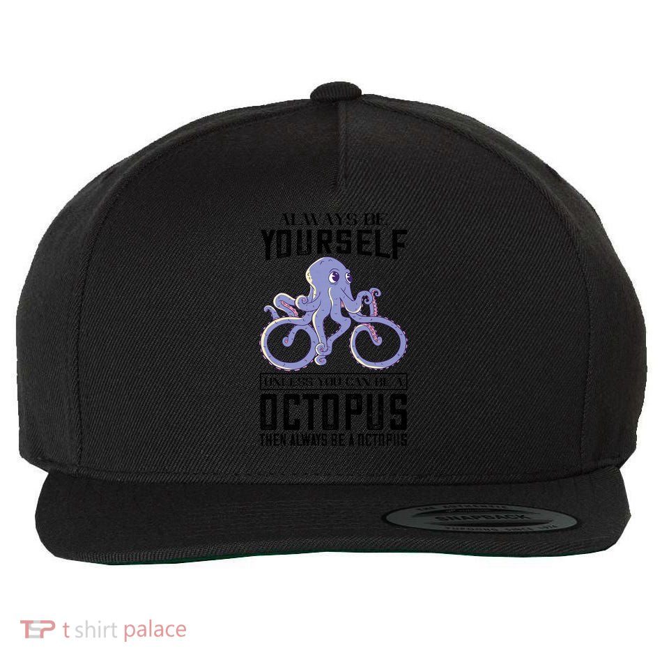 Octopus Sea Monster Cycling Always Be Yourself Cephalopod Wool Snapback Cap