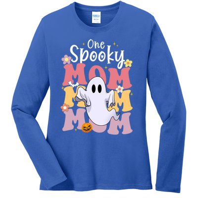 One Spooky Mom Halloween Cute Ghosts Grovvy Mommy Gift Meaningful Gift Ladies Long Sleeve Shirt